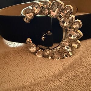 Elegant Silver Crystal Hoop belt